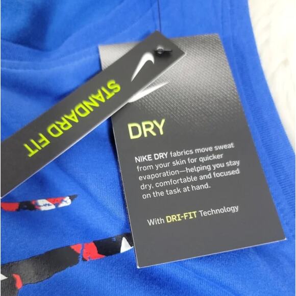 Nike Women's Dri-Fit Swoosh Stars Training Tank Blue XS - Picture 6 of 7